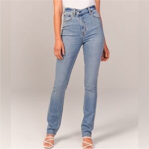 Abercrombie & Fitch the 90s Straight Ultra High Rise Jeans Size 27 Light Wash